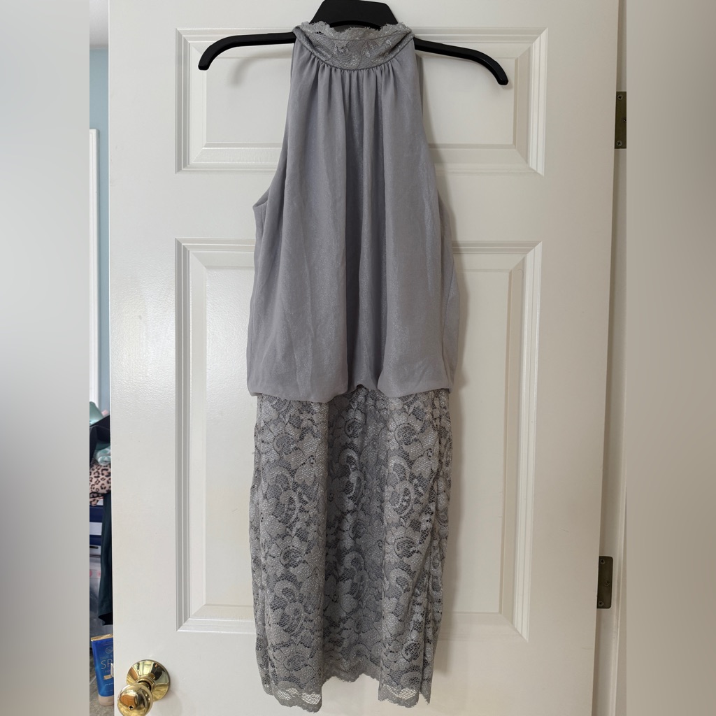 Cache Silver Lace Dress